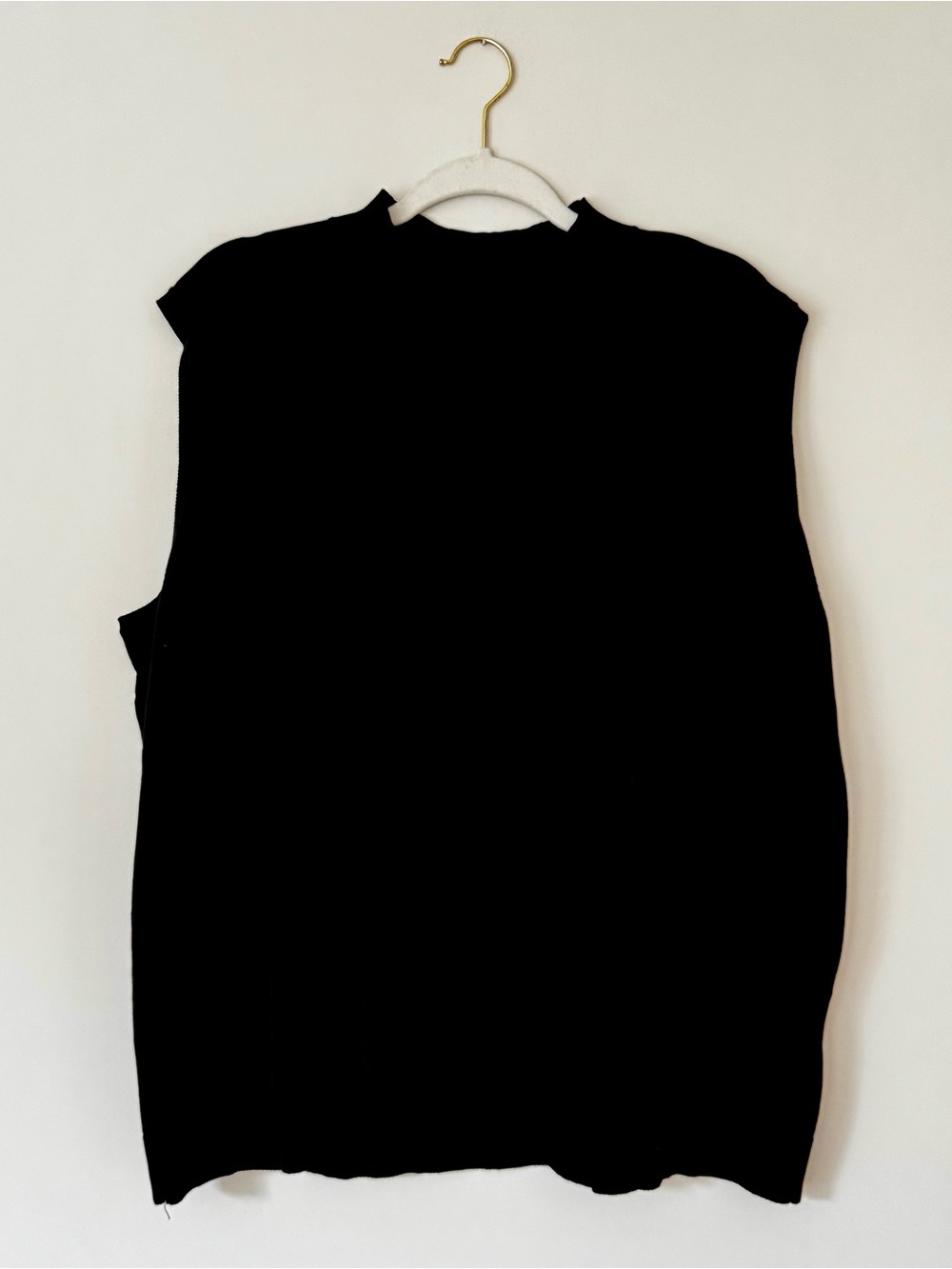 August Silk Knit Mock Neck Sweater Vest Top, Black – Size 3XL